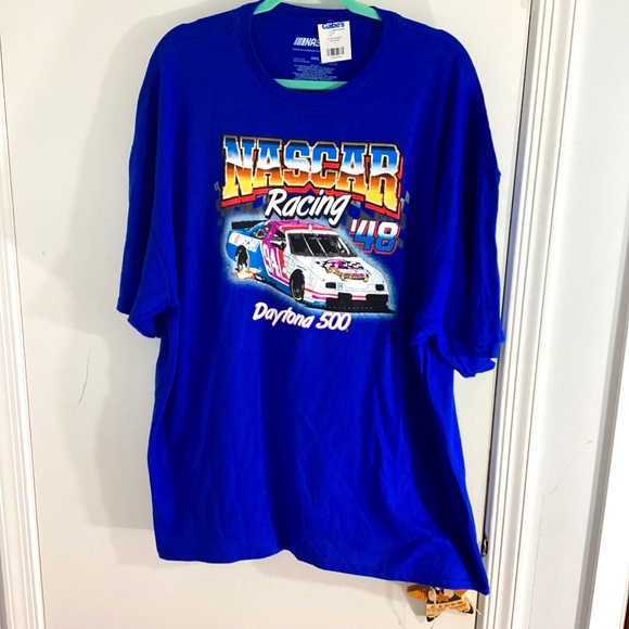 NWT NASCAR MEN XXXL T SHIRT BLUE 100% COTTON RACING '48 DAYTONA 500 - Picture 1 of 5